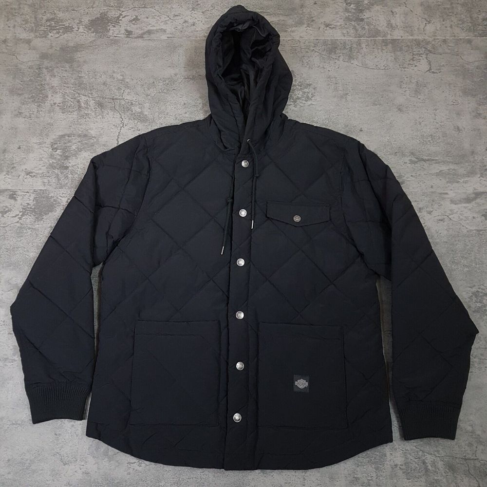HARLEY DAVIDSON Motorcycle Forever Harley Quilted Hooded Jacket Mens Size XL